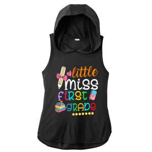 Little Miss First Grade Back To School 1st Grader Ladies PosiCharge Tri-Blend Wicking Draft Hoodie Tank