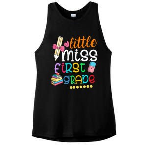 Little Miss First Grade Back To School 1st Grader Ladies PosiCharge Tri-Blend Wicking Tank