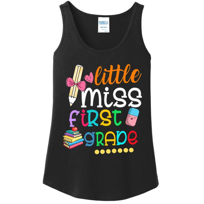 Little Miss First Grade Back To School 1st Grader Ladies Essential Tank