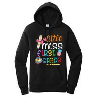 Little Miss First Grade Back To School 1st Grader Women's Pullover Hoodie