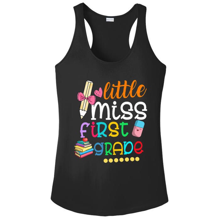 Little Miss First Grade Back To School 1st Grader Ladies PosiCharge Competitor Racerback Tank