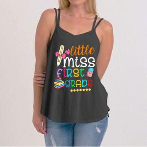 Little Miss First Grade Back To School 1st Grader Women's Strappy Tank