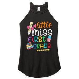 Little Miss First Grade Back To School 1st Grader Women's Perfect Tri Rocker Tank