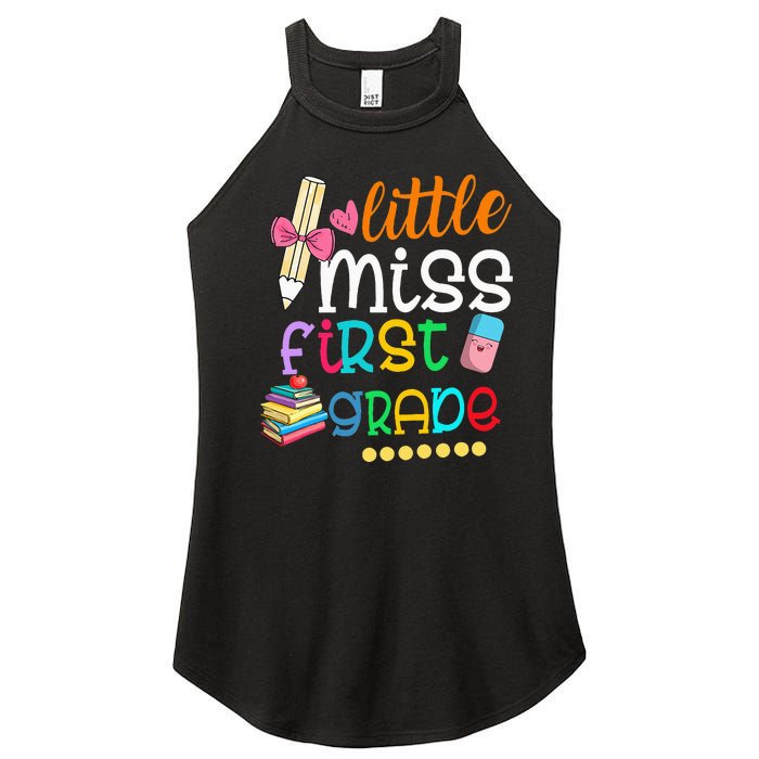 Little Miss First Grade Back To School 1st Grader Women's Perfect Tri Rocker Tank