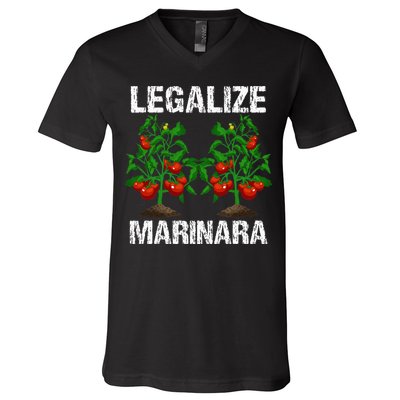 Legalize Marinara Funny Italian Food Parodie Tomato Sauce V-Neck T-Shirt