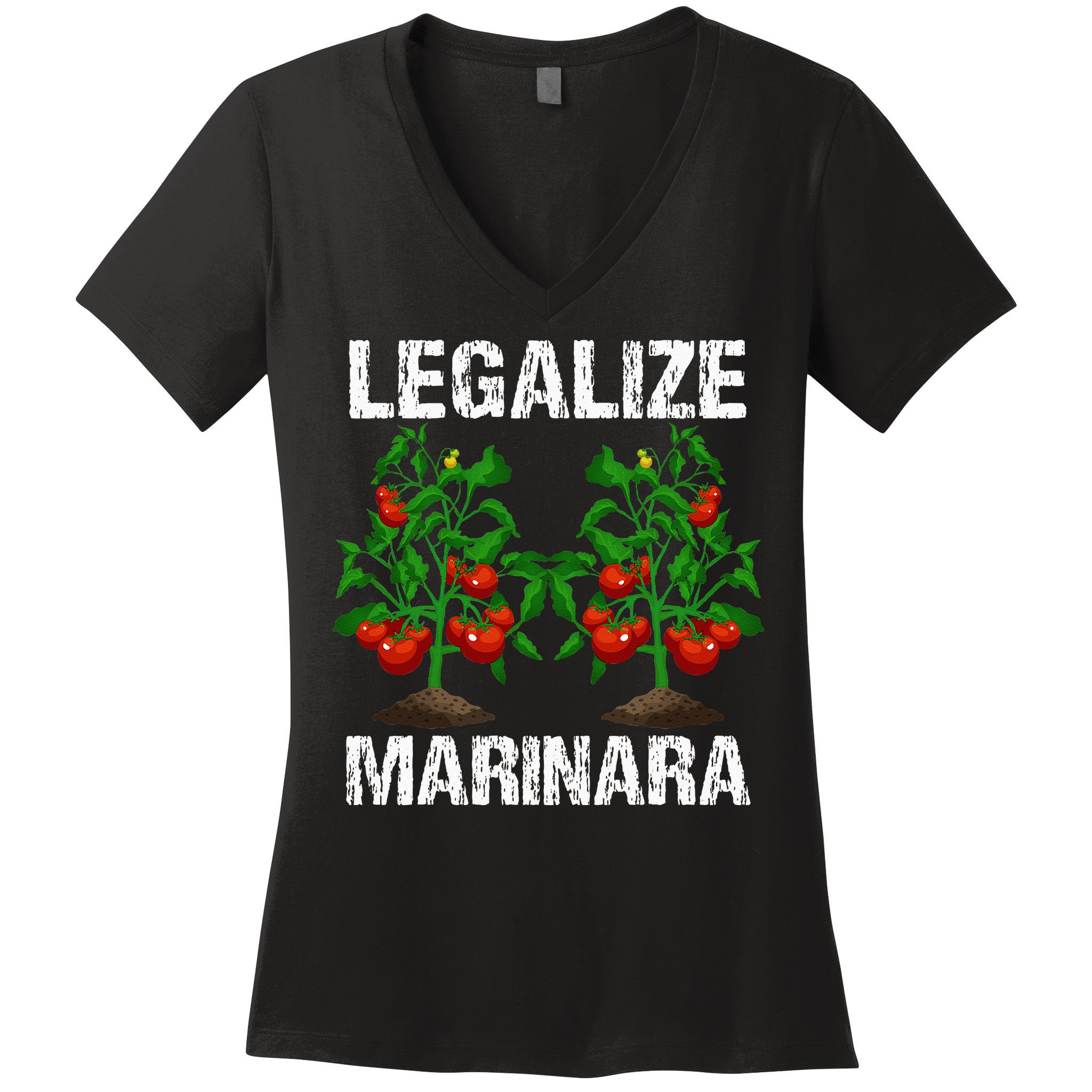 Legalize Marinara Funny Italian Food Parodie Tomato Sauce Women's V-Neck T-Shirt