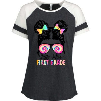 Little Miss First Grade Girls Back To School 1st Grade Enza Ladies Jersey Colorblock Tee