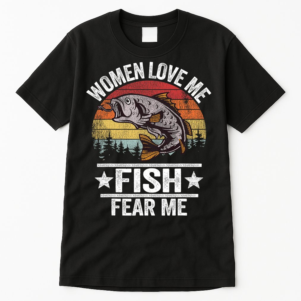 Love Me Fish Fear Me Fisher Vintage Tall T-Shirt