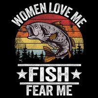 Love Me Fish Fear Me Fisher Vintage Backpack