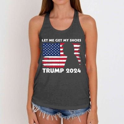 Let Me Get My Shoes Funny Trump Quote Butler Statement Usa Women's Knotted Racerback Tank