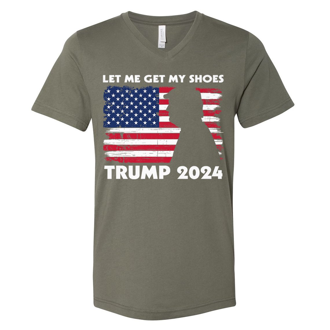 Let Me Get My Shoes Funny Trump Quote Butler Statement Usa V-Neck T-Shirt