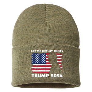 Let Me Get My Shoes Funny Trump Quote Butler Statement Usa Sustainable Knit Beanie