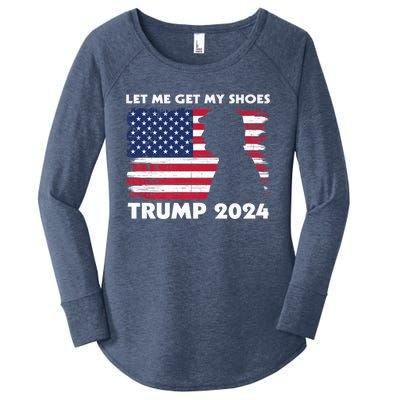 Let Me Get My Shoes Funny Trump Quote Butler Statement Usa Women's Perfect Tri Tunic Long Sleeve Shirt