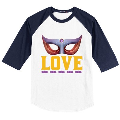 Love Mardi Gras Baseball Sleeve Shirt