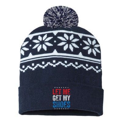 Let Me Get My Shoes Funny Quote Saying USA-Made Snowflake Beanie