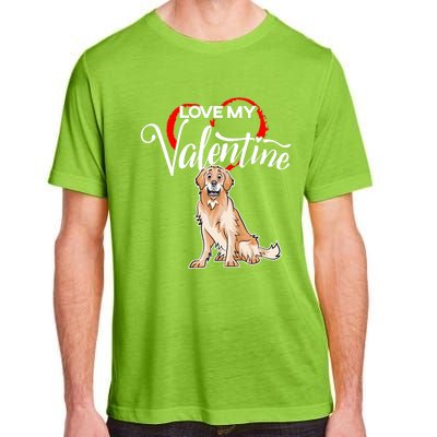 Love My Golden Retriever Dog Valentine's Day Gift Adult ChromaSoft Performance T-Shirt