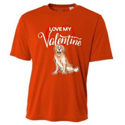 Love My Golden Retriever Dog Valentine's Day Gift Cooling Performance Crew T-Shirt