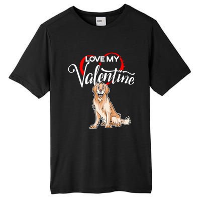 Love My Golden Retriever Dog Valentine's Day Gift Tall Fusion ChromaSoft Performance T-Shirt