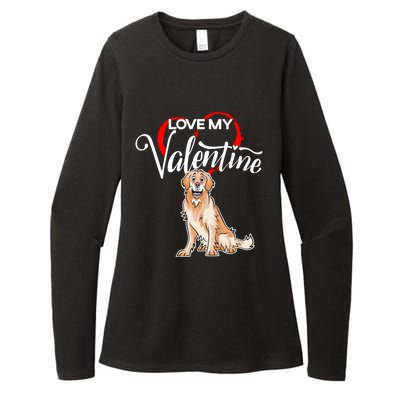 Love My Golden Retriever Dog Valentine's Day Gift Womens CVC Long Sleeve Shirt