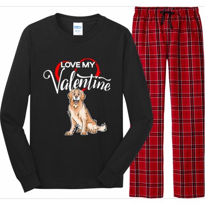 Love My Golden Retriever Dog Valentine's Day Gift Long Sleeve Pajama Set