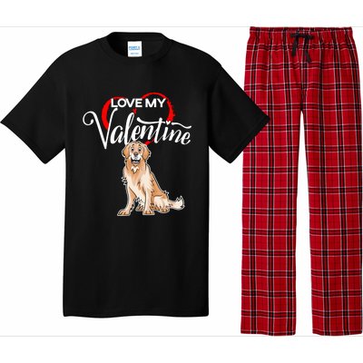 Love My Golden Retriever Dog Valentine's Day Gift Pajama Set