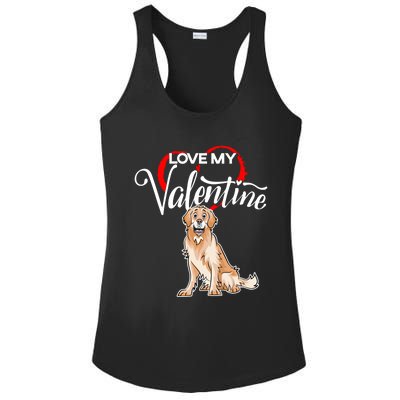 Love My Golden Retriever Dog Valentine's Day Gift Ladies PosiCharge Competitor Racerback Tank