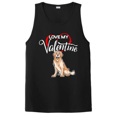 Love My Golden Retriever Dog Valentine's Day Gift PosiCharge Competitor Tank