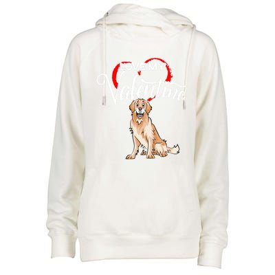 Love My Golden Retriever Dog Valentine's Day Gift Womens Funnel Neck Pullover Hood