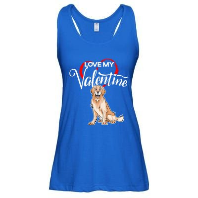 Love My Golden Retriever Dog Valentine's Day Gift Ladies Essential Flowy Tank