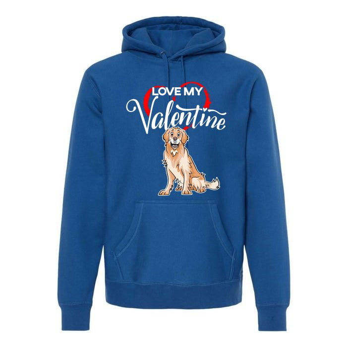 Love My Golden Retriever Dog Valentine's Day Gift Premium Hoodie