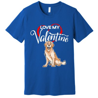 Love My Golden Retriever Dog Valentine's Day Gift Premium T-Shirt