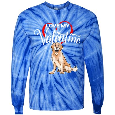 Love My Golden Retriever Dog Valentine's Day Gift Tie-Dye Long Sleeve Shirt