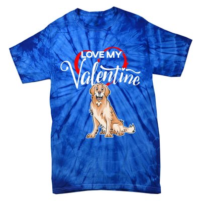 Love My Golden Retriever Dog Valentine's Day Gift Tie-Dye T-Shirt