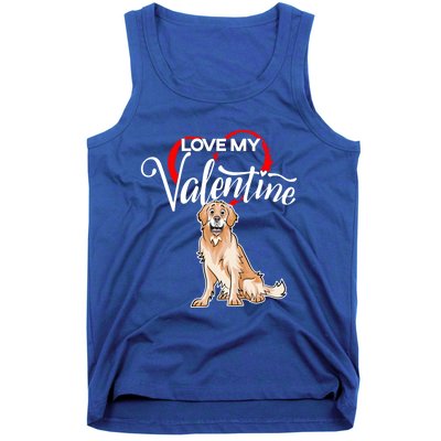 Love My Golden Retriever Dog Valentine's Day Gift Tank Top