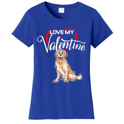 Love My Golden Retriever Dog Valentine's Day Gift Women's T-Shirt