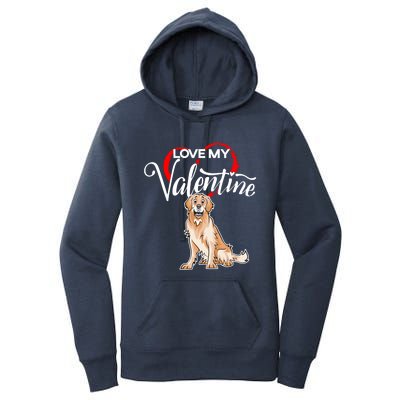 Love My Golden Retriever Dog Valentine's Day Gift Women's Pullover Hoodie