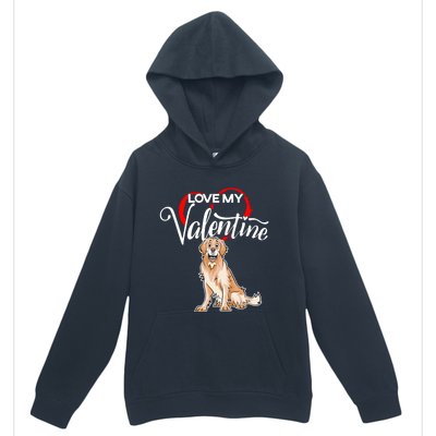 Love My Golden Retriever Dog Valentine's Day Gift Urban Pullover Hoodie