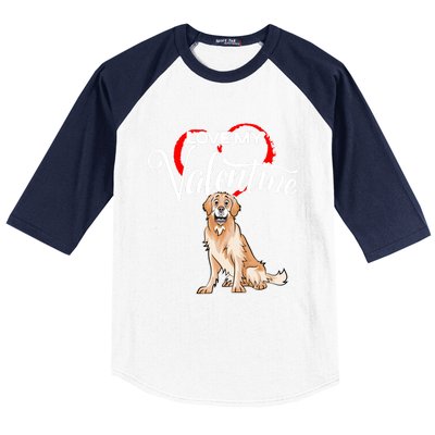 Love My Golden Retriever Dog Valentine's Day Gift Baseball Sleeve Shirt