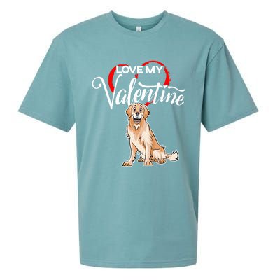 Love My Golden Retriever Dog Valentine's Day Gift Sueded Cloud Jersey T-Shirt