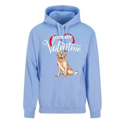 Love My Golden Retriever Dog Valentine's Day Gift Unisex Surf Hoodie