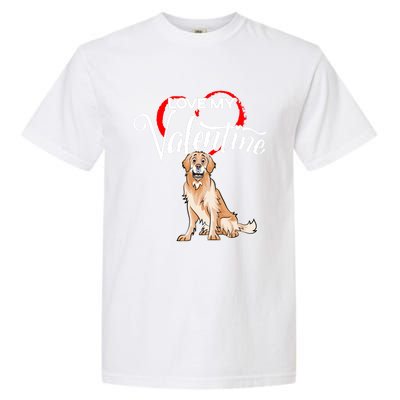 Love My Golden Retriever Dog Valentine's Day Gift Garment-Dyed Heavyweight T-Shirt