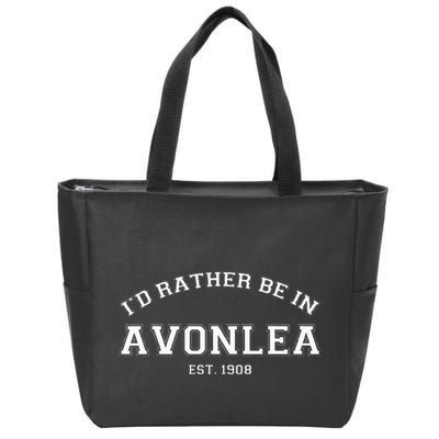 L.M. Montgomery Green Gables ID Rather Be In Avonlea Zip Tote Bag