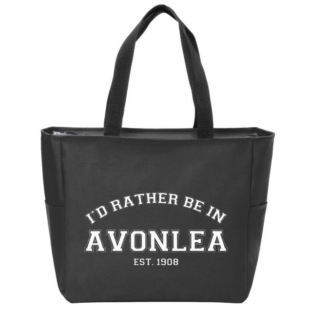 L.M. Montgomery Green Gables ID Rather Be In Avonlea Zip Tote Bag