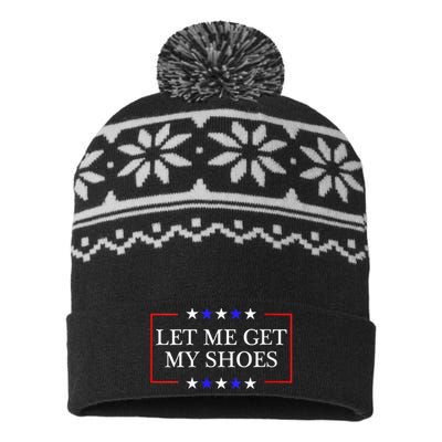 Let Me Get My Shoes Funny Trump Quote Butler Statement Usa USA-Made Snowflake Beanie