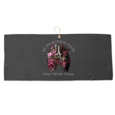 Let Me Glimpse Inside Your Velvet Bones Lung Wildflowers Large Microfiber Waffle Golf Towel