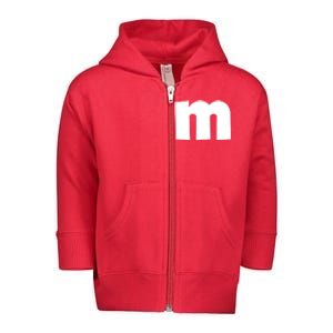 Letter M Groups Halloween Matching Team Easy Lazy Costume Toddler Zip Fleece Hoodie