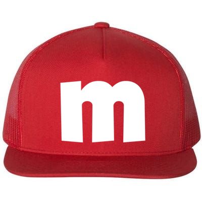 Letter M Groups Halloween Matching Team Easy Lazy Costume Flat Bill Trucker Hat