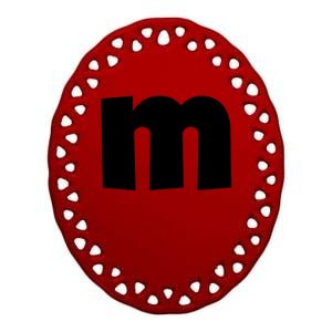 Letter M Groups Halloween Matching Team Easy Lazy Costume Ceramic Oval Ornament