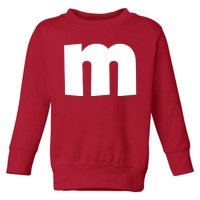 Letter M Groups Halloween Matching Team Easy Lazy Costume Toddler Sweatshirt