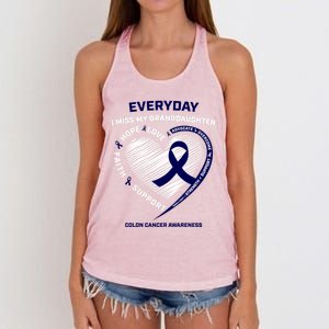 Loving Memory Granddaughter Colon Cancer Awareness Gift Women's Knotted Racerback Tank